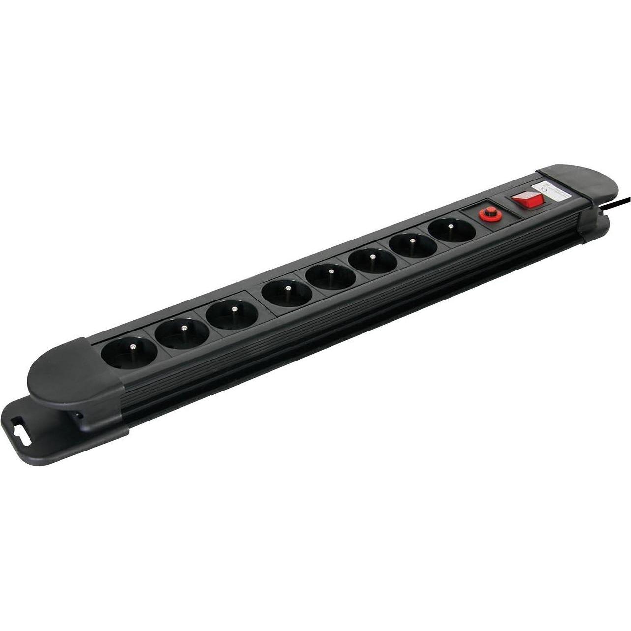 Velleman, Steckdosenleiste, 8-Fach-Steckdosenleiste - Mit überlastschutz - Stecker-Typ E (Französisches System) (8 x, CE...