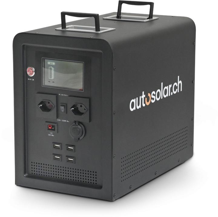 Produktbild Autosolar Powerstation 1500W "Swiss Edition" mit 195W Solarkoffer (1500 Wh, 26.40 kg)