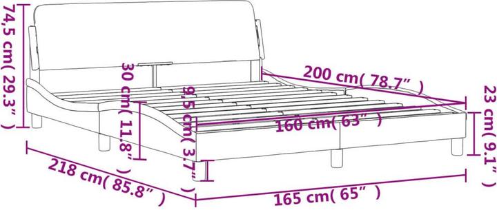 Produktbild vidaXL Bettgestell (160 x 200 cm)