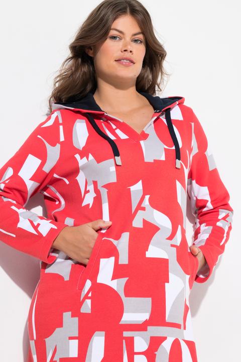 Produktbild Laurasøn Sweatkleid mit grafischen Druck, Kapuze, Langarm, OEKO-TEX (56)