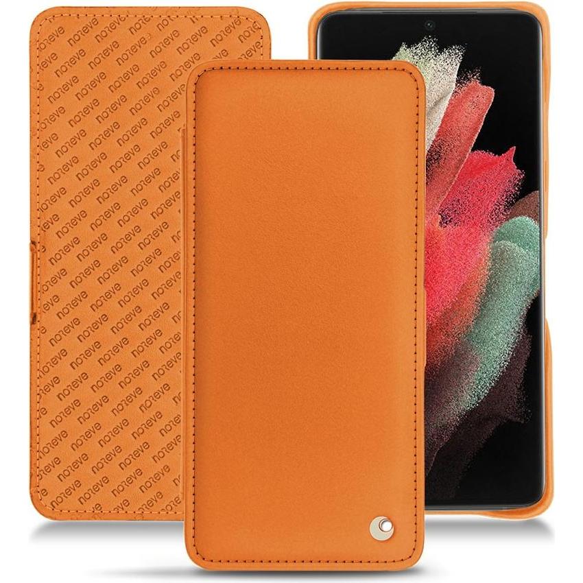 Thumbnail - Noreve Lederschutzhülle horizontal (Samsung Galaxy S21 Ultra), Smartphone Hülle, Orange