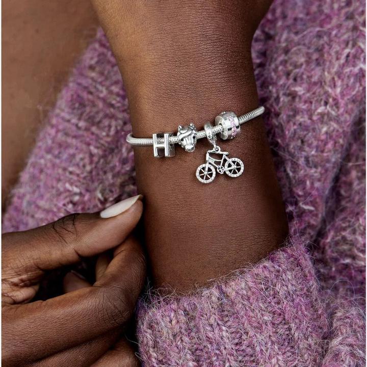 Immagine prodotto Pandora Charms/perline rosa che brillano sul sentiero (1.06 cm, Argento)