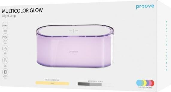 Actual product image Proove Bedside lamp Multicolor Glow LED RGB 1200mAh 5W with induction charge 15W white