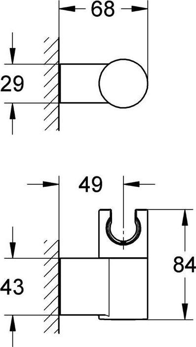 Actual product image Grohe Shower holder, Rainshower, adjustable
