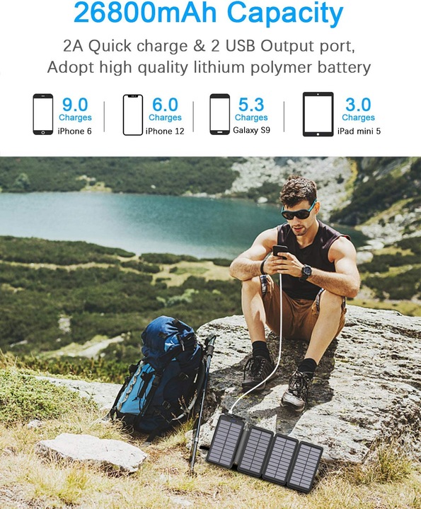 Actual product image Elzle Solar Powerbank (26800 mAh)