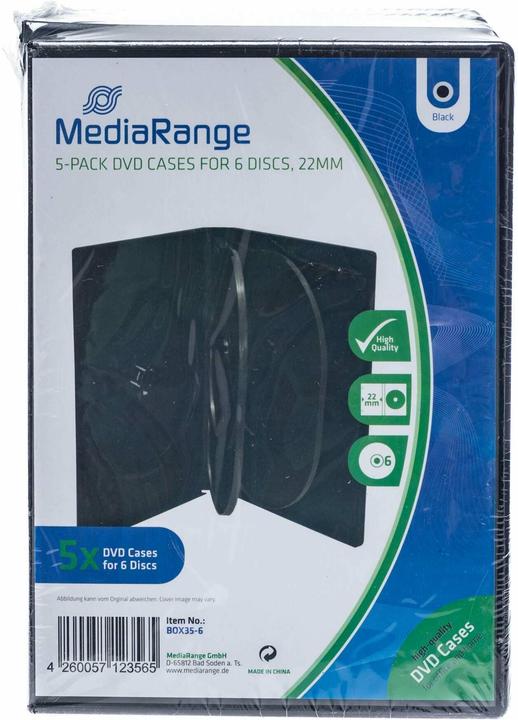 Immagine prodotto MediaRange Valigette di ricambio DVD, per 6 supporti DVD, 5 pezzi