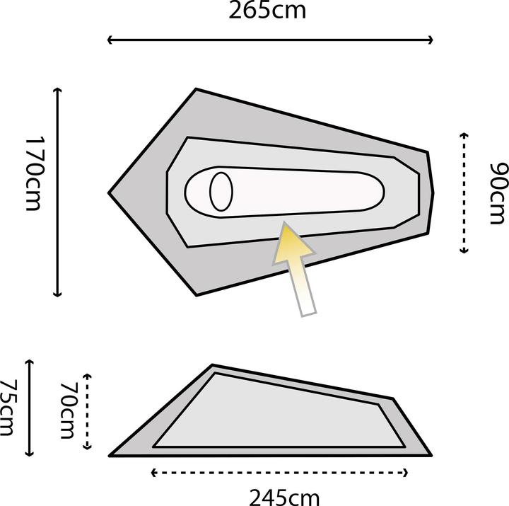 Immagine prodotto Highlander Pungitopo 1 (Tenda a tunnel, 1.50 kg, 1 persona)