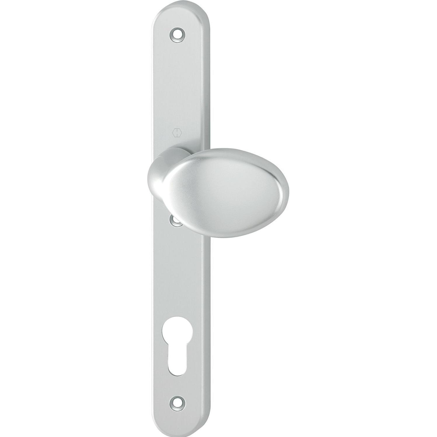 Thumbnail - Hoppe, Türgriff + Fenstergriff, Knopfschild innen - drehbar PZ92, sichtbar geschraubt, Aluminium silber eloxiert (Türsch...