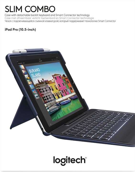Produktbild Logitech Slim Combo 10.5" f/iPad Pro (Eng. Int., iPad Pro 10.5 2017 (1. Gen))