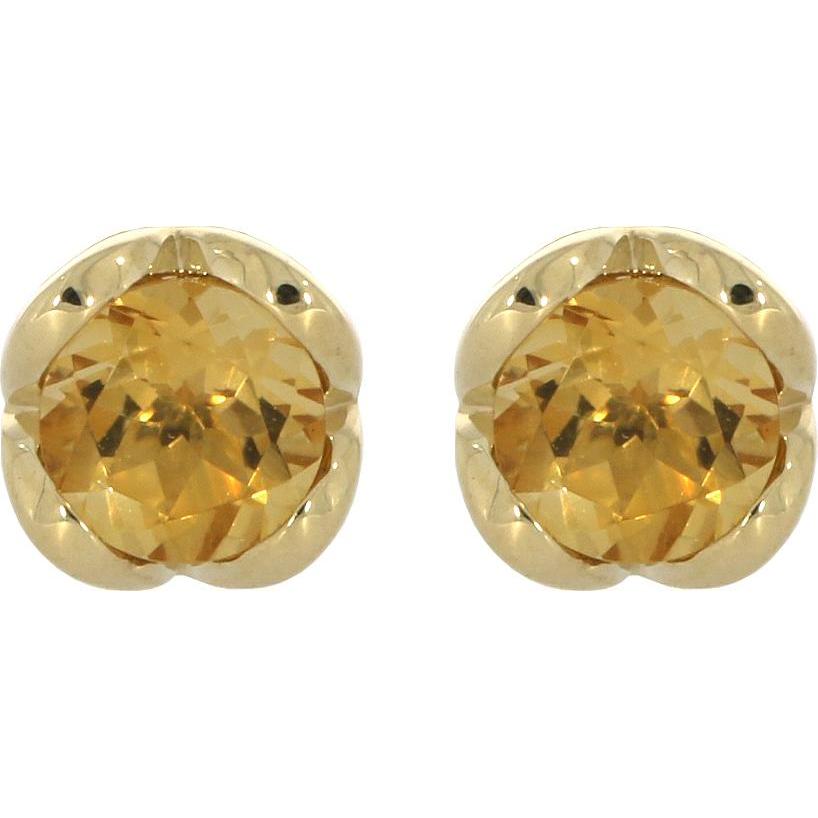 Xen, Ohrringe, ONE Ohrstecker mit Citrin 375 Gelbgold, (375 Gelbgold)
