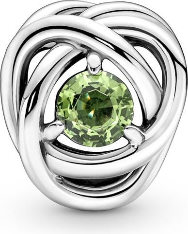 Pandora August Geburtsstein Frühlingsgrüner Ewigkeitskreis Charm (Silber 925)