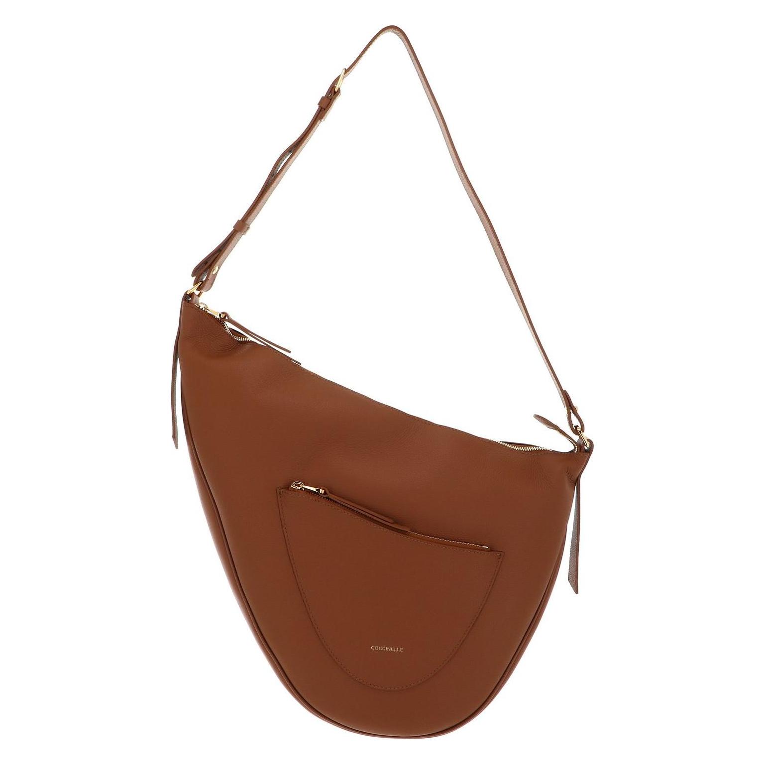 Coccinelle, Damen, Handtasche, Snuggie Shoulderbag Double Grainy Leather, Braun