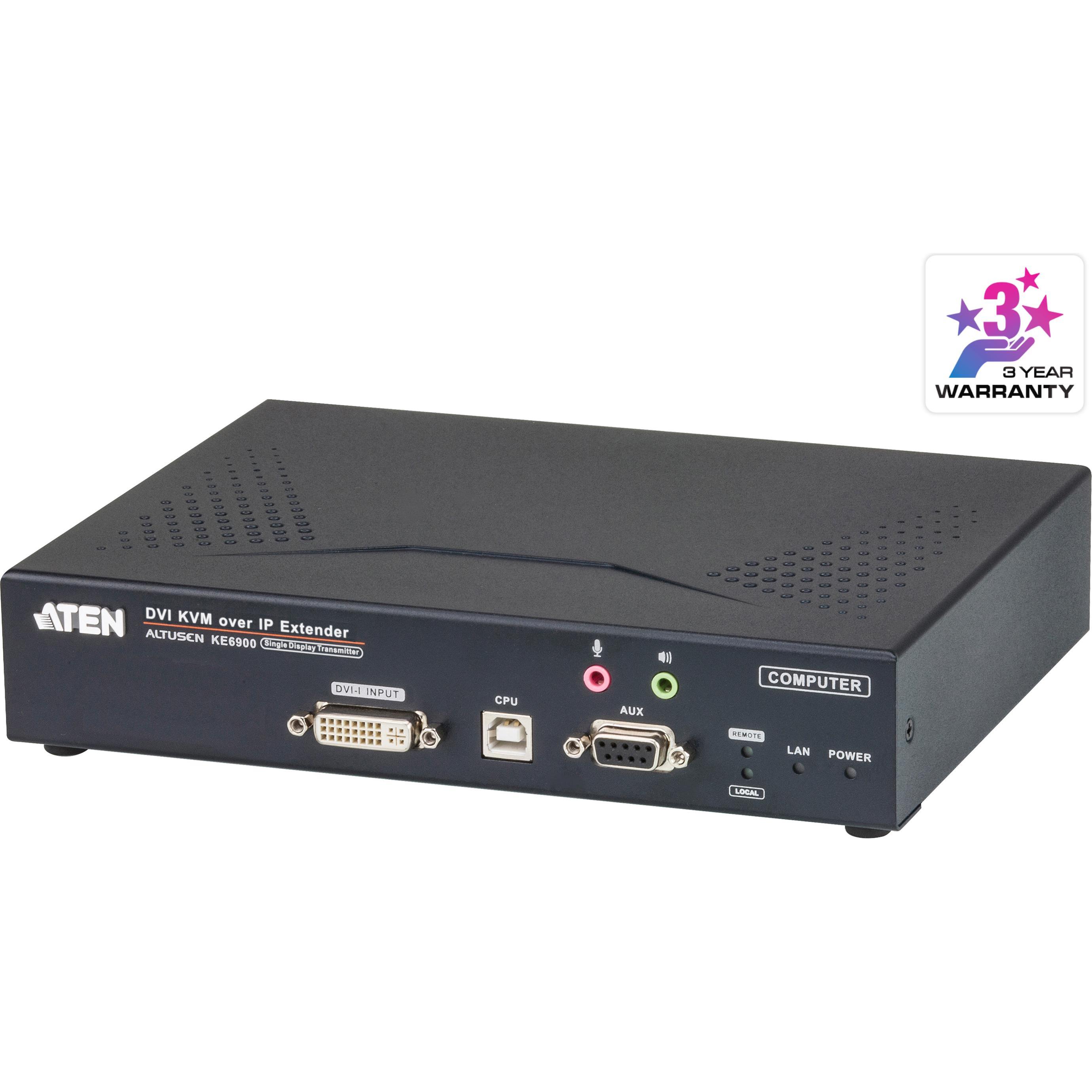 Aten KVM-Extender, DVI, KVM Switch, Schwarz