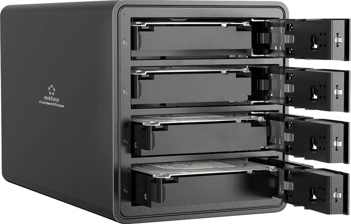 Actual product image Renkforce RF-6647598 8.9 cm (3.5 Zoll) Festplattengehäuse 4 Bay 3.5 Zoll USB-A ( (3.5")