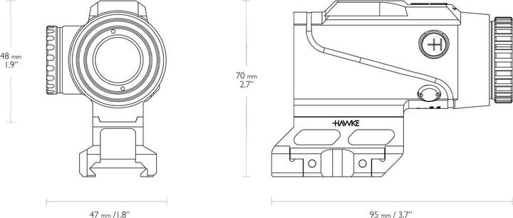 Immagine prodotto Hawke Prism Sight 5.56 BDC Dot 4x24 ′Weaver′ - 12054 Rotpunktvisier