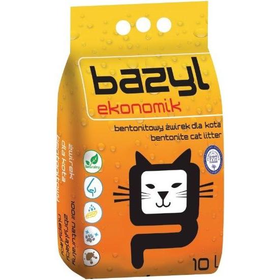 Bazyl Lettiera per gatti Ekonomik Naturalny 10 litri (Raggruppamento, 8 kg), Sabbia lettiera per gatti