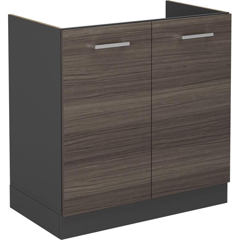Vicco, Regal, Spülenunterschrank R-Line, Edelgrau/Anthrazit, 80 cm ohne Arbeitsplatte