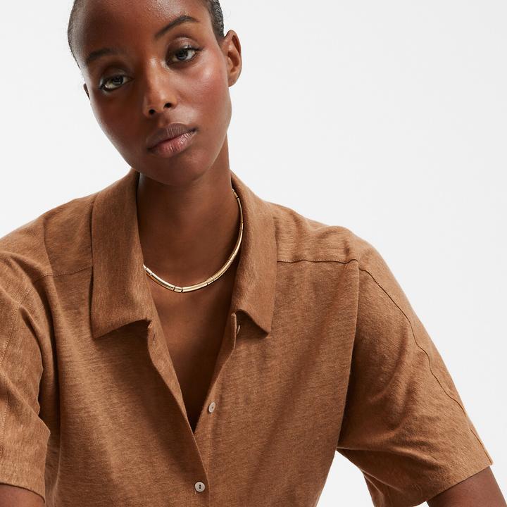 Actual product image La Redoute Collections Kurzärmeliges Poloshirt aus Leinen (S)