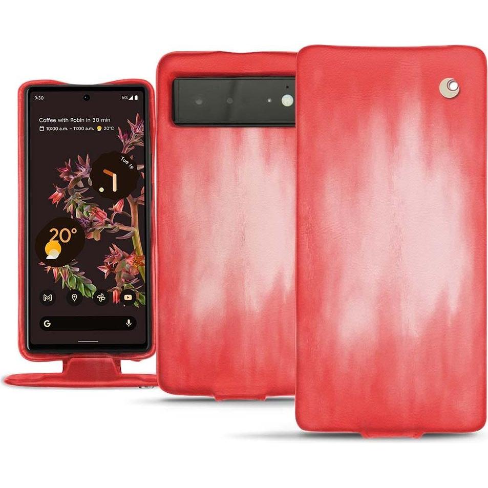 Noreve Lederschutzhülle vertikal (Google Pixel 6), Smartphone Hülle, Rosa