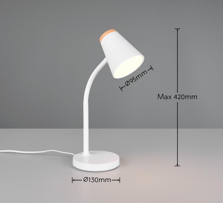 Produktbild Reality LED-Tischleuchte PONGO, R55831101, 4,5W, 500lm, 3000K, weiss (500 lm)