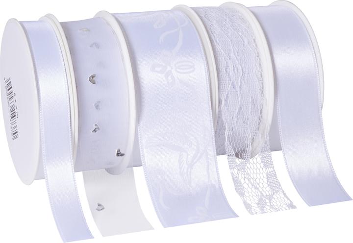 Immagine prodotto Magni Nastro regalo matrimonio in raso bianco 15,0/25,0/40,0 mm x 5x 3,0 m (5x)