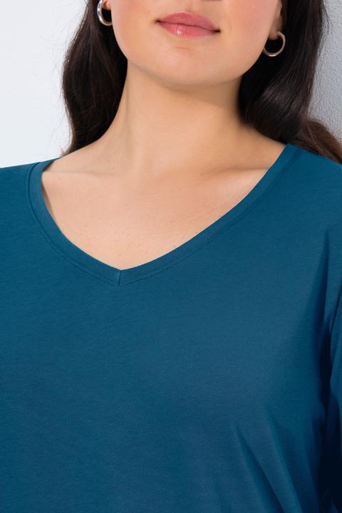Produktbild Ulla Popken Shirt, Slim, V-Ausschnitt, Langarm (54)