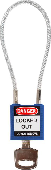 Immagine prodotto Brady SafetyPadlocks-Compact Cable Keyed Blue