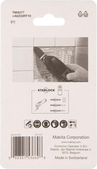 Image du produit Makita B-65109 MULTITOOL Lame conique HM pour lamage et grattage 32mm TMA077  GRIT #100, STARLOCK, brique
