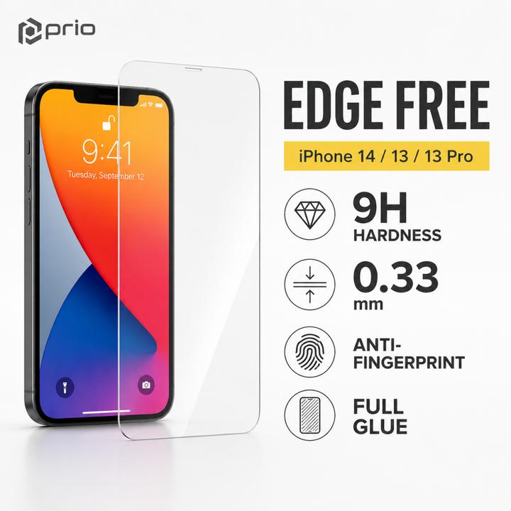 Produktbild prio Tempered Glass Screen Protector (1 Stk., Apple iPhone 13, Apple iPhone 13 Pro, Apple iPhone 14)