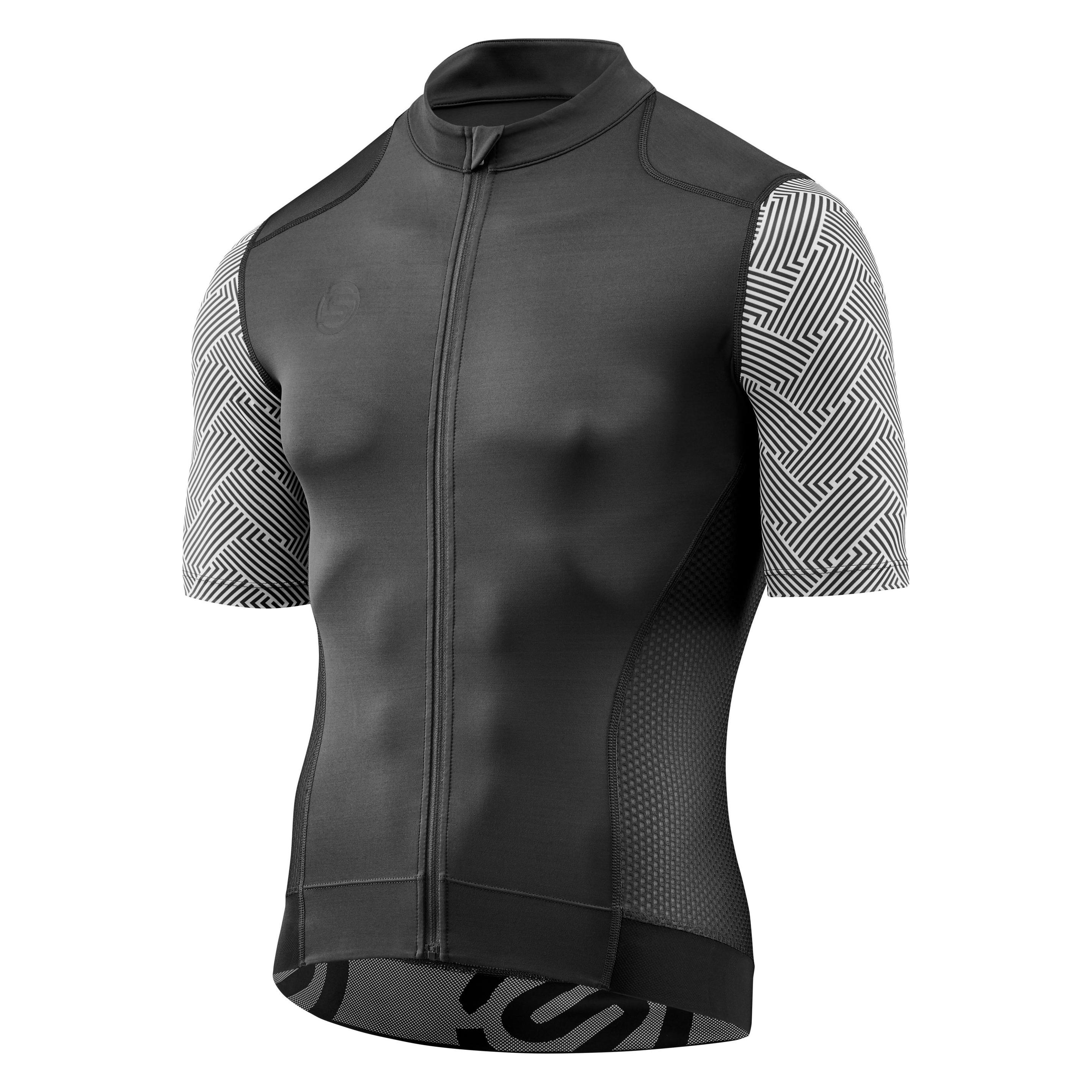 Maillot Cyclisme Skins - Homme - Taille XL - Blanc Et Bleu - Fermeture éclair Complète - Poches