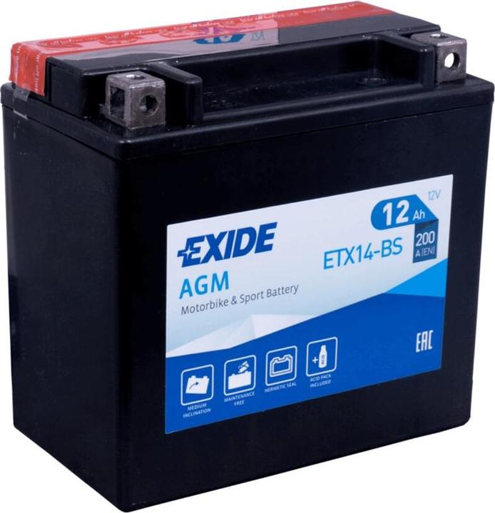 Actual product image Exide Agm Etx14-Bs (12 V, 12 Ah, 200 A)