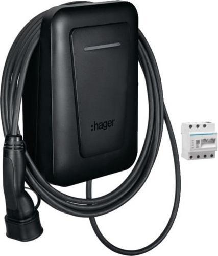 Hager Ladestation witty plus Ladekabel 22kW 6,5m MID OCPP inklusive flow EMC (Type 2, 22 kW, 32 A)