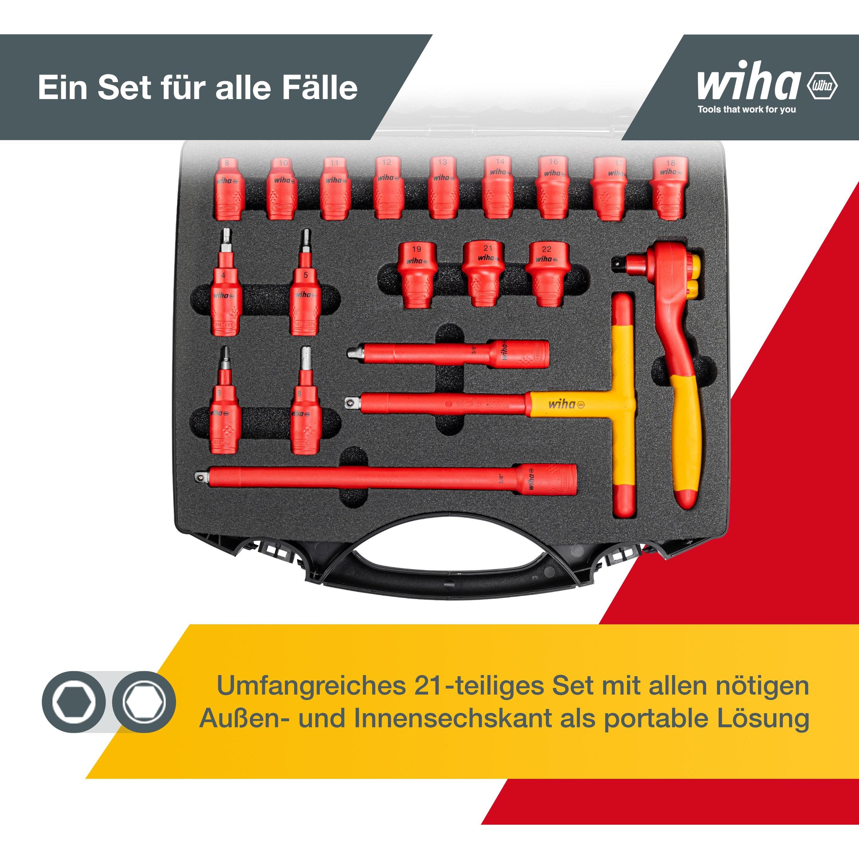 Thumbnail - Wiha, Steckschlüssel + Stecknuss, Ratschenschlüssel Set