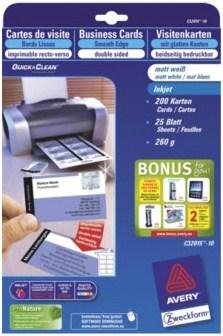 Productafbeelding Avery Premium visitekaartjes, gladde randen, 85x54mm (260 g/m², 10 x, A4)