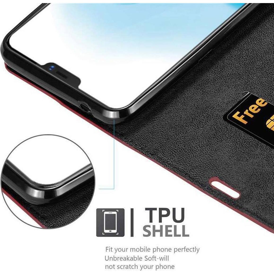 Thumbnail - Cadorabo Book Invisible Magnet Cover (Vivo X21), Smartphone Hülle, Rot