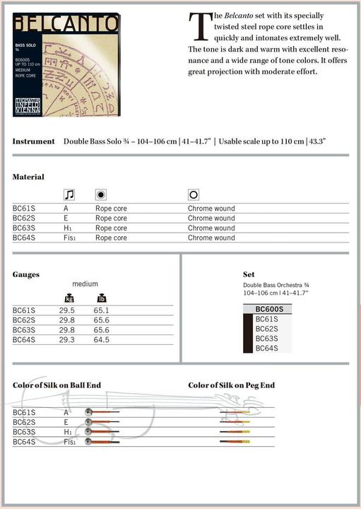 Actual product image Thomastik Bel canto solo 3/4 movement (4x, Contrabass)