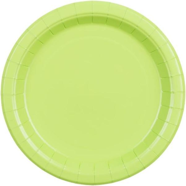 Partydeco, Stoviglie usa e getta, Assiettes Vert clair 18cm (6pcs) (6x)
