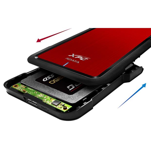Thumbnail - Adata XPG EX500 Speichergehäuse (2.5"), Festplattengehäuse, Rot, Schwarz