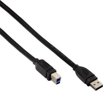 Hama USB3.0 Anschlusskabel, A/B, 5m, schwarz (5 m, USB 3.2 Gen 1)