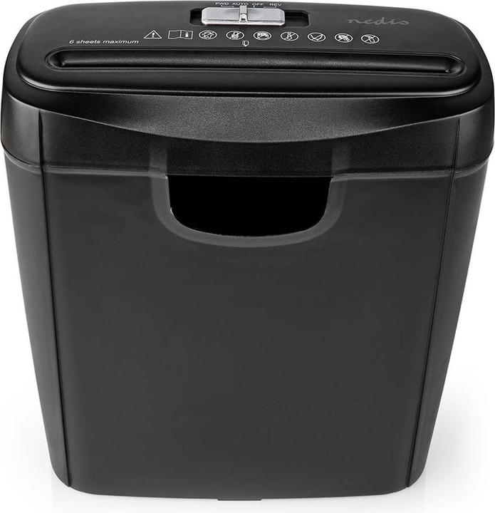 Nedis Trituratore | 6x pagine A4 | 10 l | Standard di sicurezza: DIN 2 | 190 W | Nero (Taglio striscia)