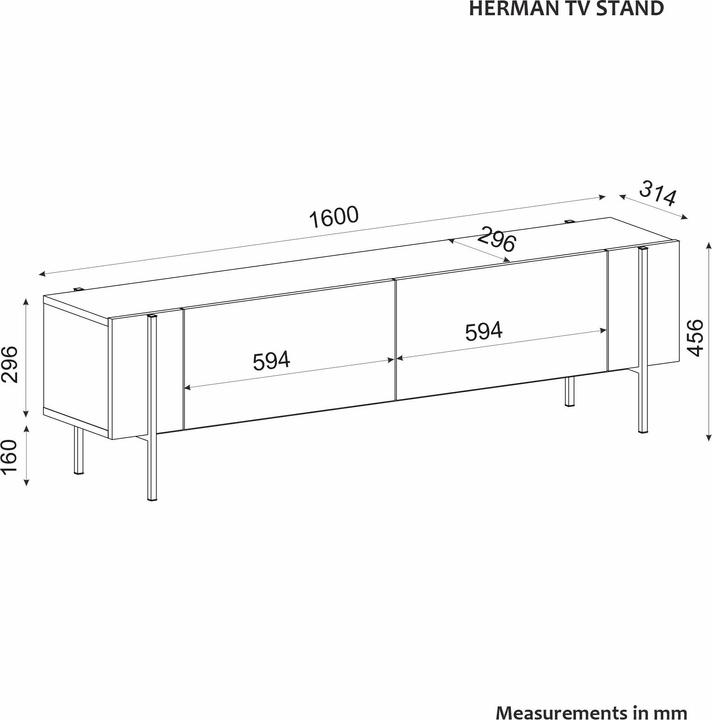 Produktbild Hanah Home Herman (160 x 31.40 x 45.60 cm)