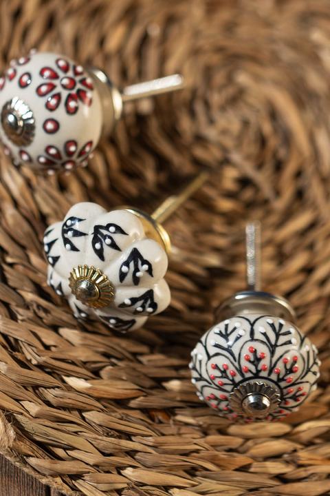 Produktbild Tranquillo Möbelgriff handgemacht, Ø 4 cm, Weiss/Silber