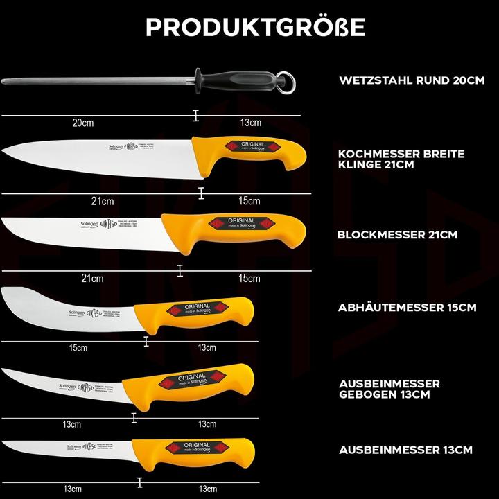 Immagine prodotto Eikaso Solingen Set di coltelli da 6 pezzi (21 cm)