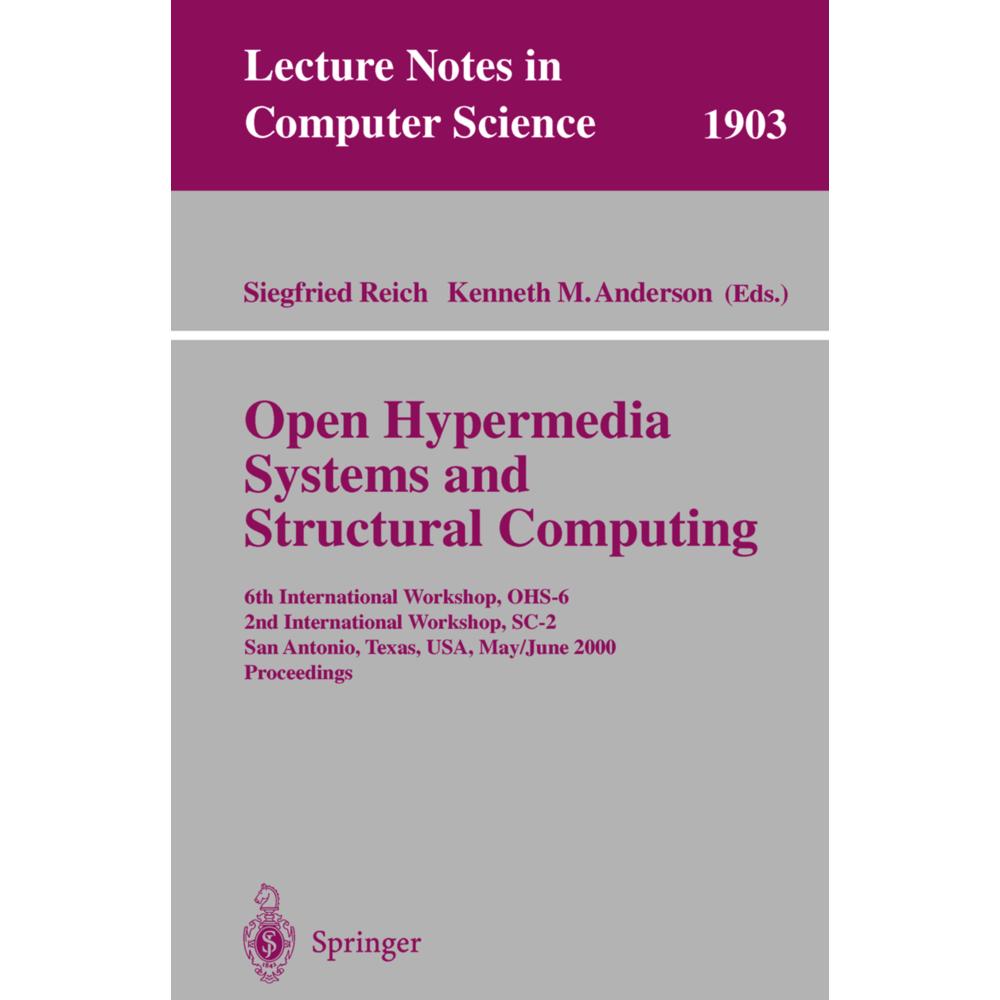 Open Hypermedia Systems and Structural Computing, Fachbücher