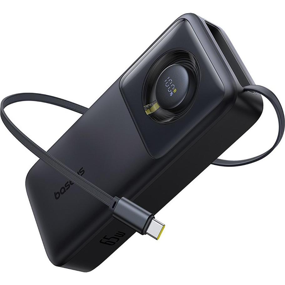 Baseus Powerbank Free2Pull 20000mAh 65W + cable (czarny) (20000 mAh, 65 W), Powerbank