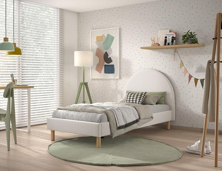 Produktbild Vipack Moon Bett 90X200 Weiss Boucle (90 x 200 cm)