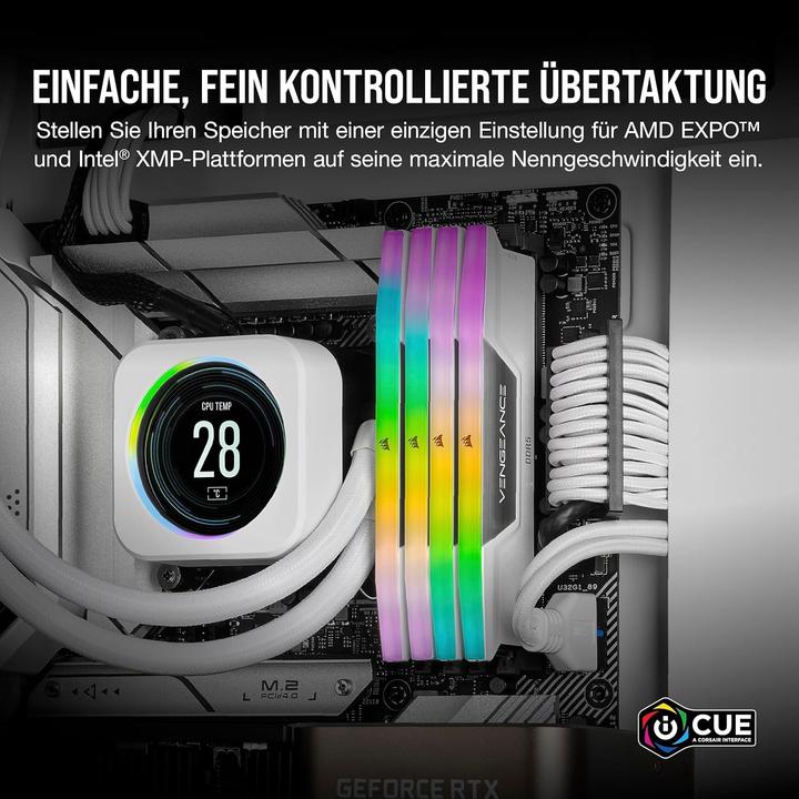 Actual product image Corsair RAM D5 6400 32GB C32 Vengeance RGB K2 W (2 x 16GB, 6400 MHz, DDR5 RAM)