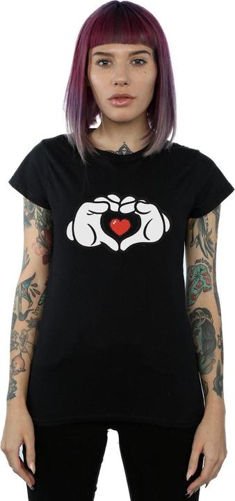 Actual product image Disney Womens/Ladies Mickey Mouse Heart Hands Cotton T-Shirt (L)
