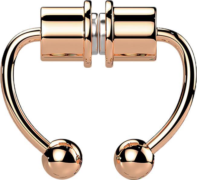 Image du produit Star Piercing Faux septum aimant or rose Circular Barbell avec deux boules (sans laiton, Acier chirurgical 316L)