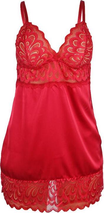 Productafbeelding Subblime Satijnen Babydoll Met Kant Rood S/M (S, M)